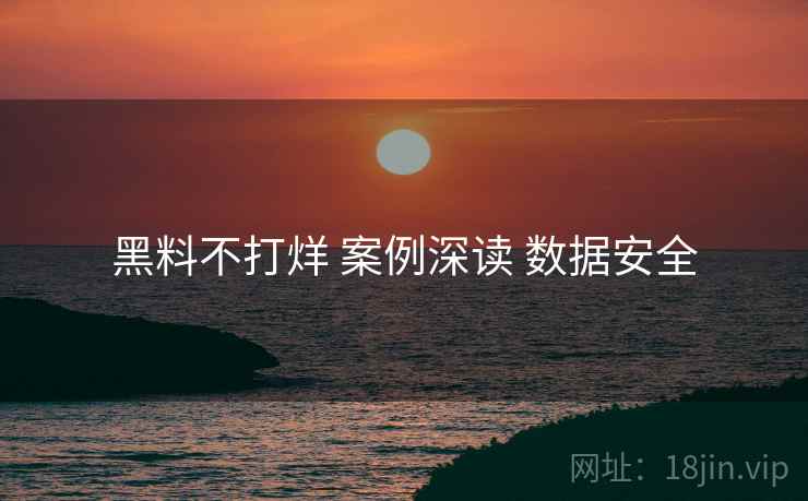 黑料不打烊 案例深读 数据安全